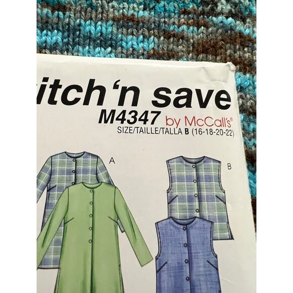 McCalls pattern 4347 tank top vest shacket elastic waist pants - Picture 2 of 5